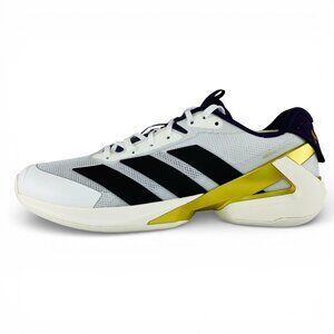 adidas Adizero Ubersonic 5 White Black Plum Men's Tennis Pickleball Shoes JQ3778